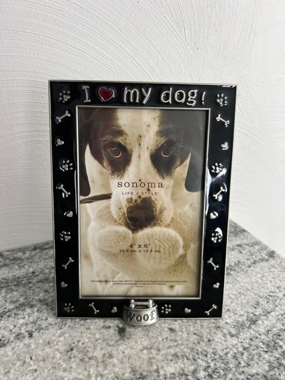 I Love My Dog Metal Resin Dog Frame - Picture 1 of 2